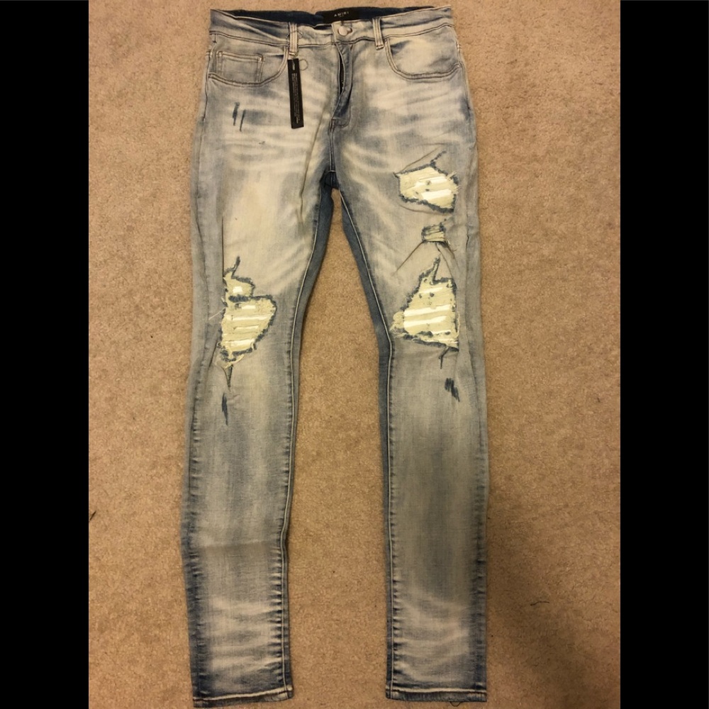 Amiri mens MX1 biker patch jeans - Picture 1 of 6